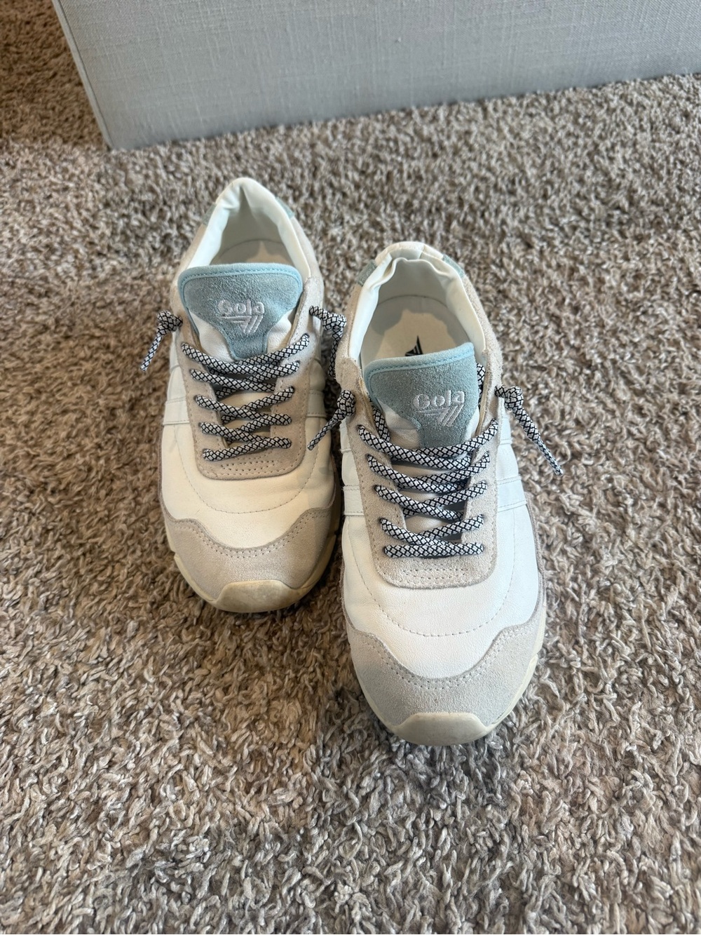 Gola Retro Runner in White and Light Blue - Picture 2 of 5